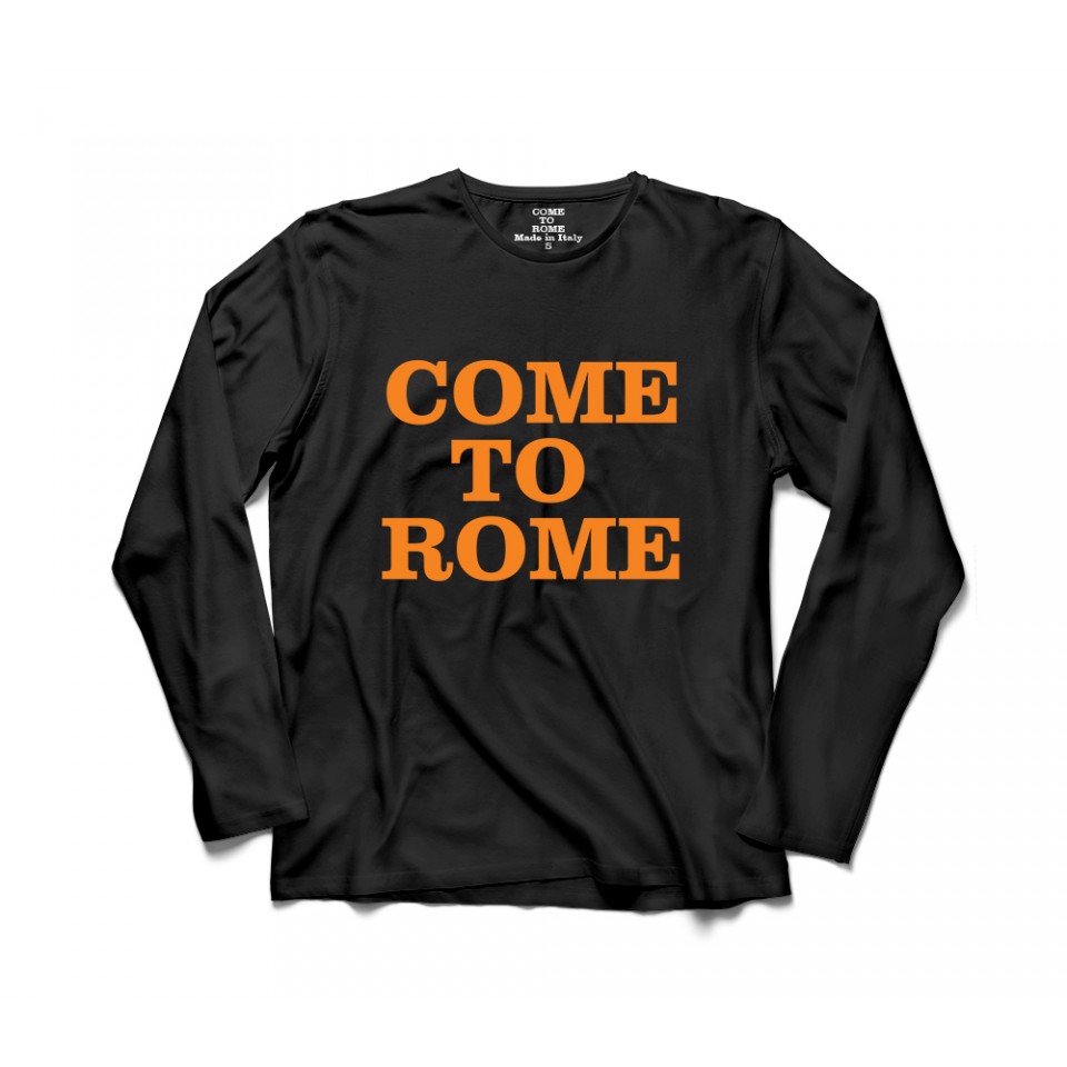 Come To Rome Black Long Sleeve Men T-Shirt